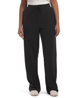 TJ Maxx Relaxed Waffle Knit Wide Leg Pants, Spandex/Polyester - Black