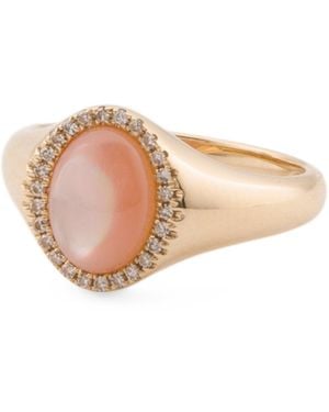 TJ Maxx 14Kt Diamond Mother Of Pearl Signet Ring, Diamond - Natural