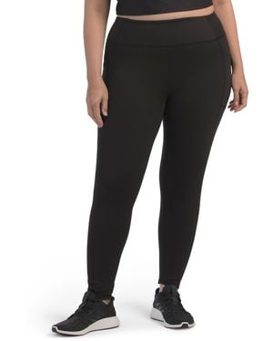 TJ Maxx Plus High Waist Leggings With Pockets For Spandex/Polyester - Black