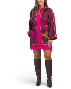 TJ Maxx Timber Engineer Print House Mini Dress For Polyester/Viscose - Pink