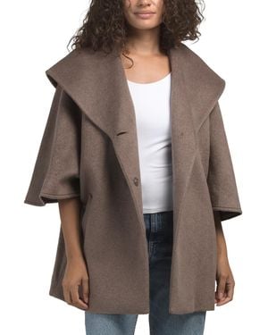 TJ Maxx Wool Blend Cape Coat, Polyester/Acrylic/Wool - Brown