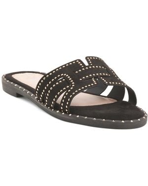 TJ Maxx Flat Zora Sandals For Suede - Black