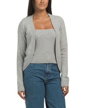 TJ Maxx Cashmere Attached Bolero And Camisole - Gray