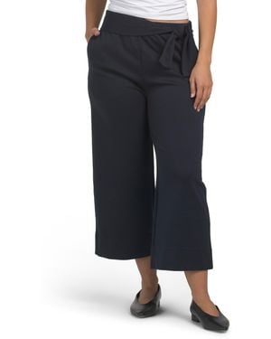 TJ Maxx Wide Leg Sash Tie Pants For Spandex/Polyester/Rayon - Blue