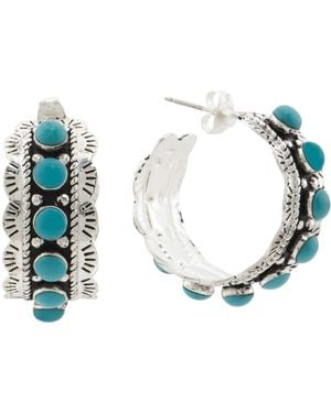 TJ Maxx Sterling Plated Braided Edge Earrings - Blue