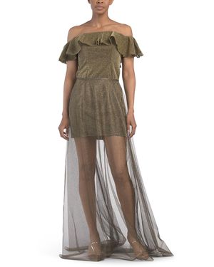 TJ Maxx Off The Shoulder Gown For Polyester - Multicolor