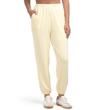TJ Maxx Terry Ridgewood Sweatpants With Inner Drawcord And Pockets, Spandex/Polyester/Rayon - Natural