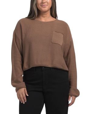 TJ Maxx Crew Neck Front Pocket Sweater, Polyester - Brown