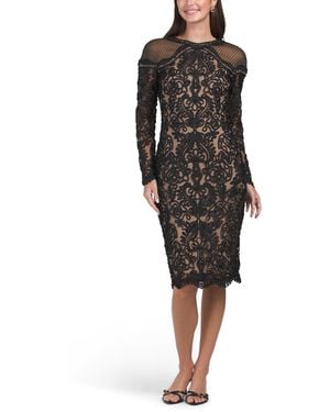 TJ Maxx Long Sleeve Lace Cocktail Dress For Nylon/Polyester - Black
