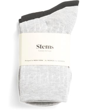 TJ Maxx 2Pk Cashmere Blend Cable Knit Crew Socks For Cotton/Polyester/Cashmere - White