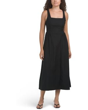 TJ Maxx Drop Waist Square Neck Midi Dress For Nylon/Spandex/Rayon - Black