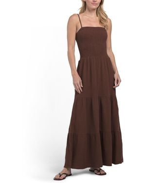 TJ Maxx Gauze Cover-Up Dress For Cotton - Brown