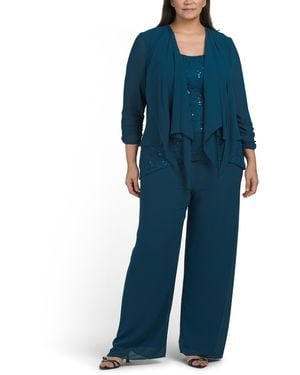 TJ Maxx 3Pc Pantsuit Set For Nylon/Spandex/Polyester - Blue