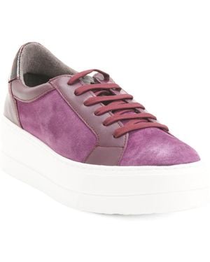 TJ Maxx Leather And Suede Maude Sneakers For Leather/Suede - Purple