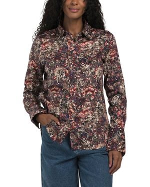 TJ Maxx Priscilla Long Sleeve Woven Shirt For Spandex/Cotton - Multicolor