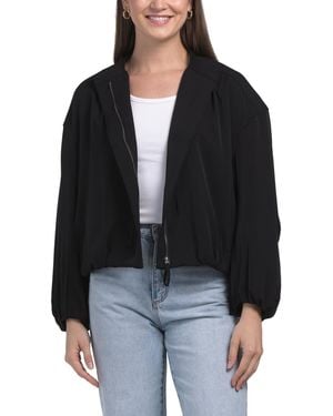 TJ Maxx Drapey Bomber Jacket, Polyester - Black