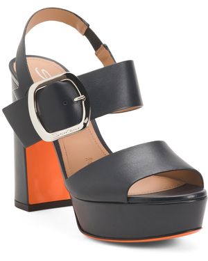 TJ Maxx Leather Heeled Sandals For - Blue