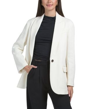 TJ Maxx Linen Blend Jacket For Cotton/Polyester/Linen - White