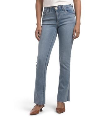TJ Maxx Ab Technology High Rise Itty Bitty Bootcut Jeans With Raw Hem For Spandex/Cotton/Polyester - Blue
