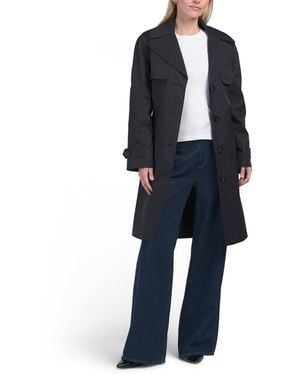 TJ Maxx Single Breasted Trench Jacket, Cotton/Polyester - Black