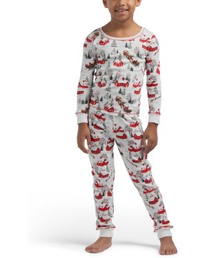 TJ Maxx Toddlers 2Pc Organic Cotton Winter Wonderland Pajama Set - White