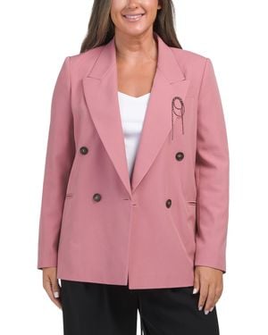 TJ Maxx Virgin Wool Blend Jacket, Cotton/Wool - Pink