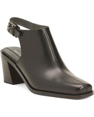 TJ Maxx Leather Isadora Open Back Booties For - Black