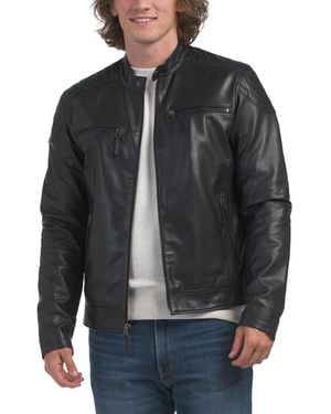TJ Maxx Chase Leather Jacket For Polyester/Leather - Black