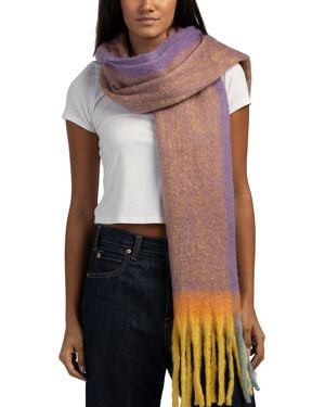TJ Maxx Color Blocked Scarf With Tassel Trim For Acrylic - Purple