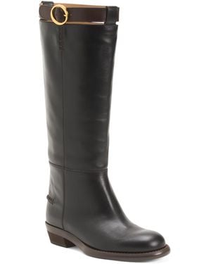 TJ Maxx Leather Riding Boots For - Black