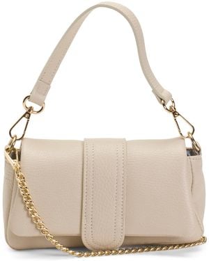 TJ Maxx Leather Mini Crossbody Flap Over For Leather - Natural