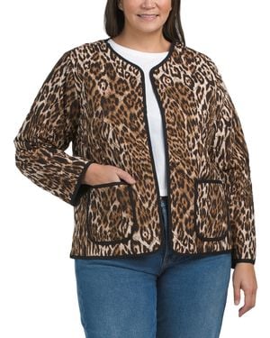TJ Maxx Plus Quilted Reversible Jacket For Polyester/Rayon - Black