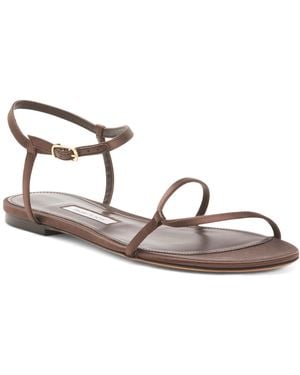 TJ Maxx Leather Loop Flat Sandals For - Metallic