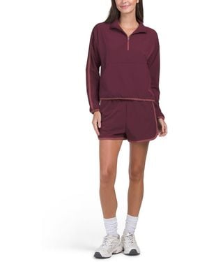 TJ Maxx 2Pc Dayton Woven Piped Jacket And Shorts Set For Spandex/Polyester - Red