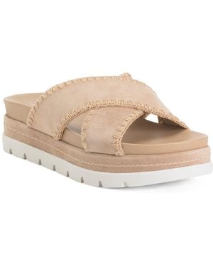 TJ Maxx Suede Boo Sandals For Leather/Suede - Natural