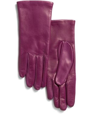 TJ Maxx Leather Basic Gloves With Merino Wool Lining For Leather/Merino Wool - Purple