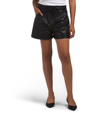 TJ Maxx Lamb Leather Shorts For Leather/Viscose - Black