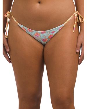 TJ Maxx Folk Story Reversible Tie Sides Tropic Swim Bottoms For Nylon/Polyester - Brown