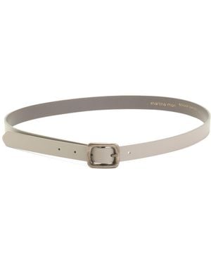 TJ Maxx Leather Smooth Chunky Buckle Belt - White