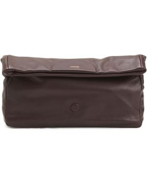 TJ Maxx Leather Fold Over Clutch - Brown
