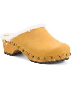 TJ Maxx Suede Hese Cozy Clogs For - Yellow