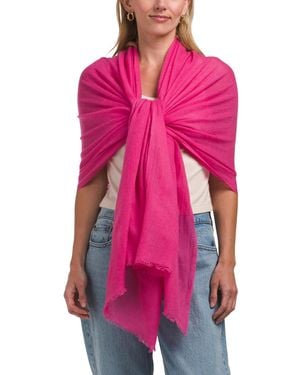TJ Maxx Cashmere Pashmina Scarf With Eyelash Fringe For - Pink