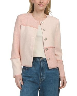 TJ Maxx Patchwork Tweed Jacket, Cotton/Polyester - Blue