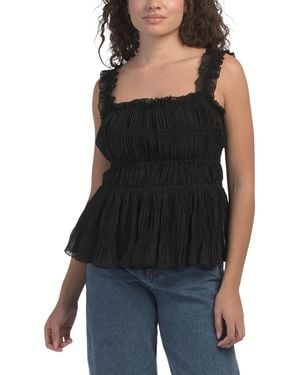 TJ Maxx Smocked Tank Top For Spandex/Polyester/Rayon - Black