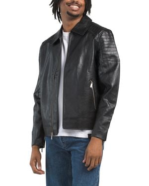 TJ Maxx Faux Leather Moto Jacket For Polyester/Leather - Gray