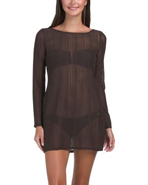 TJ Maxx Veranda Cover-Up Dress For Cotton/Polyester - Brown