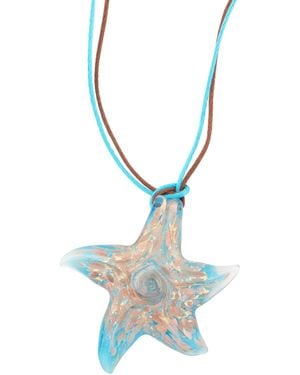 TJ Maxx Murano Glass Starfish Pendant On Cord Necklace For - Multicolor