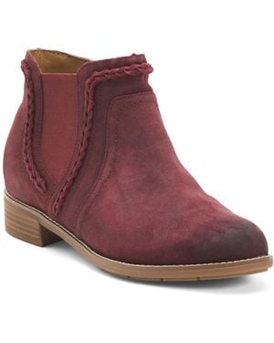 TJ Maxx Wide Suede Nika Comfort Chelsea Booties For - Purple