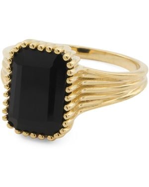 TJ Maxx 14Kt Plated Sterling Onyx Ring - Multicolor