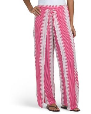 TJ Maxx Wrap Front Cover-Up Pants For Rayon - Pink